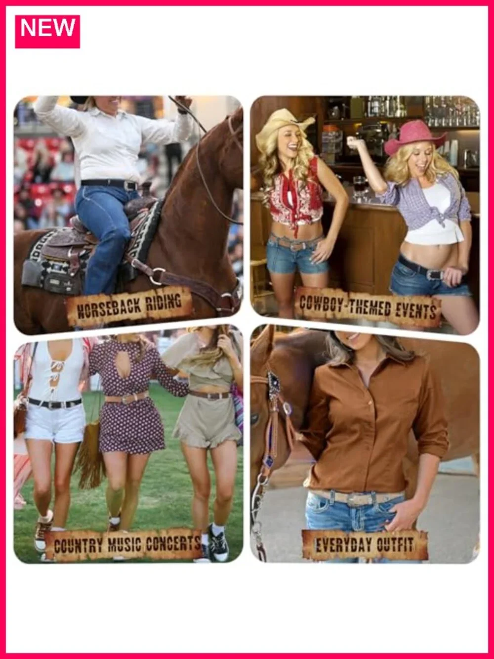 Women Western Belt Artificial Suede Leather Vintage Carved Buckle Cowgirl